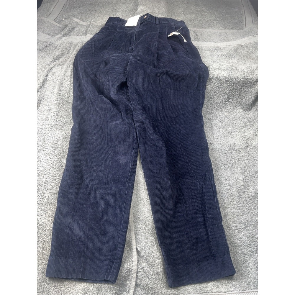 David Brooks x Talbots Corduroy Pants Women Size 12P Blue 100% Cotton